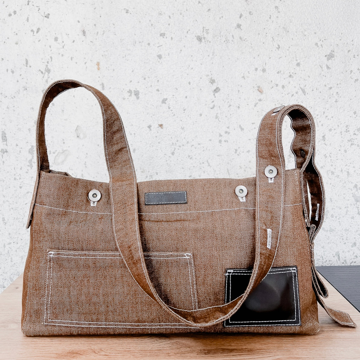 BROWN MESSENGER DENIM BAG