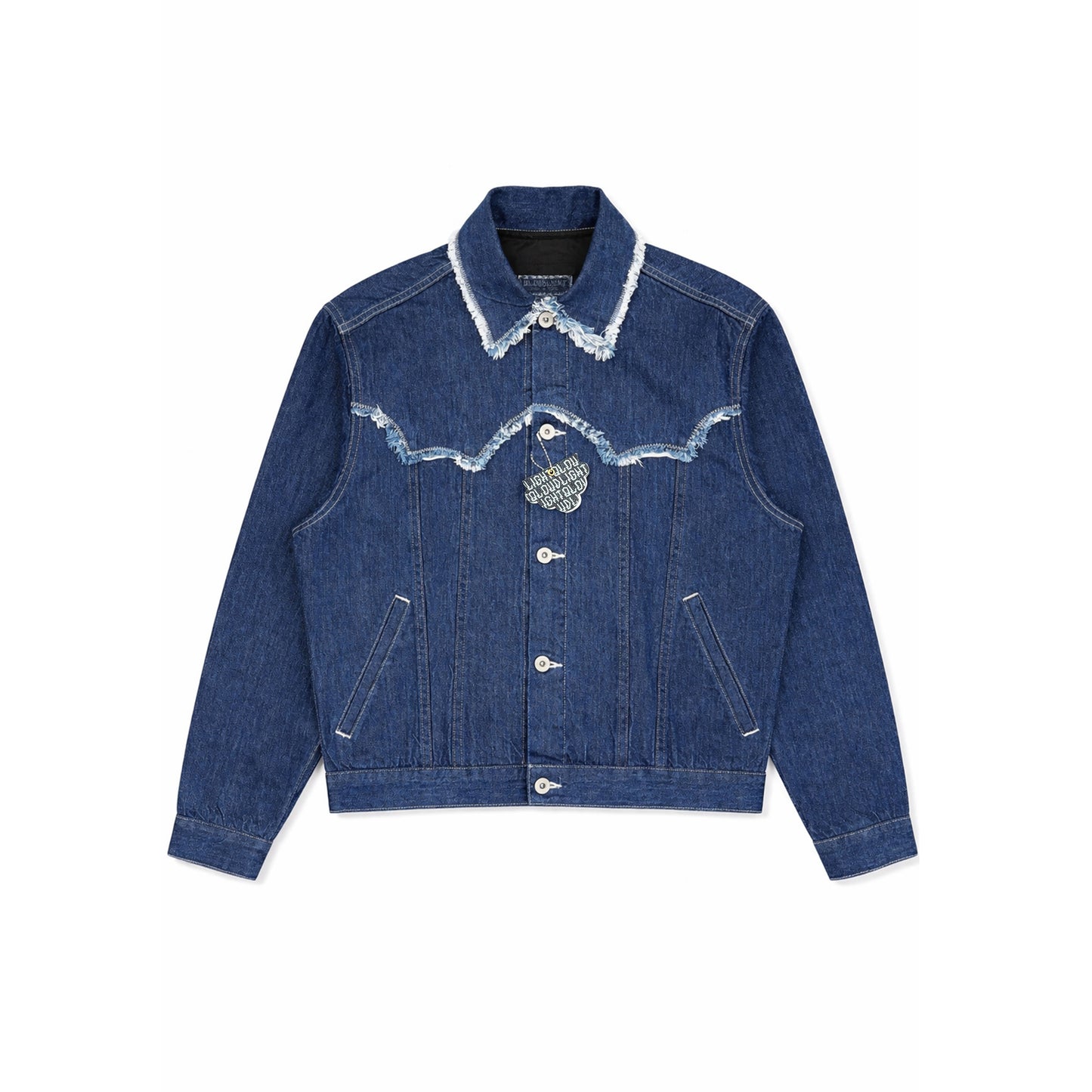 QLOUDLIGHT Balloon Jacket front view — 12oz Japanese selvedge denim, made in France, Pantin