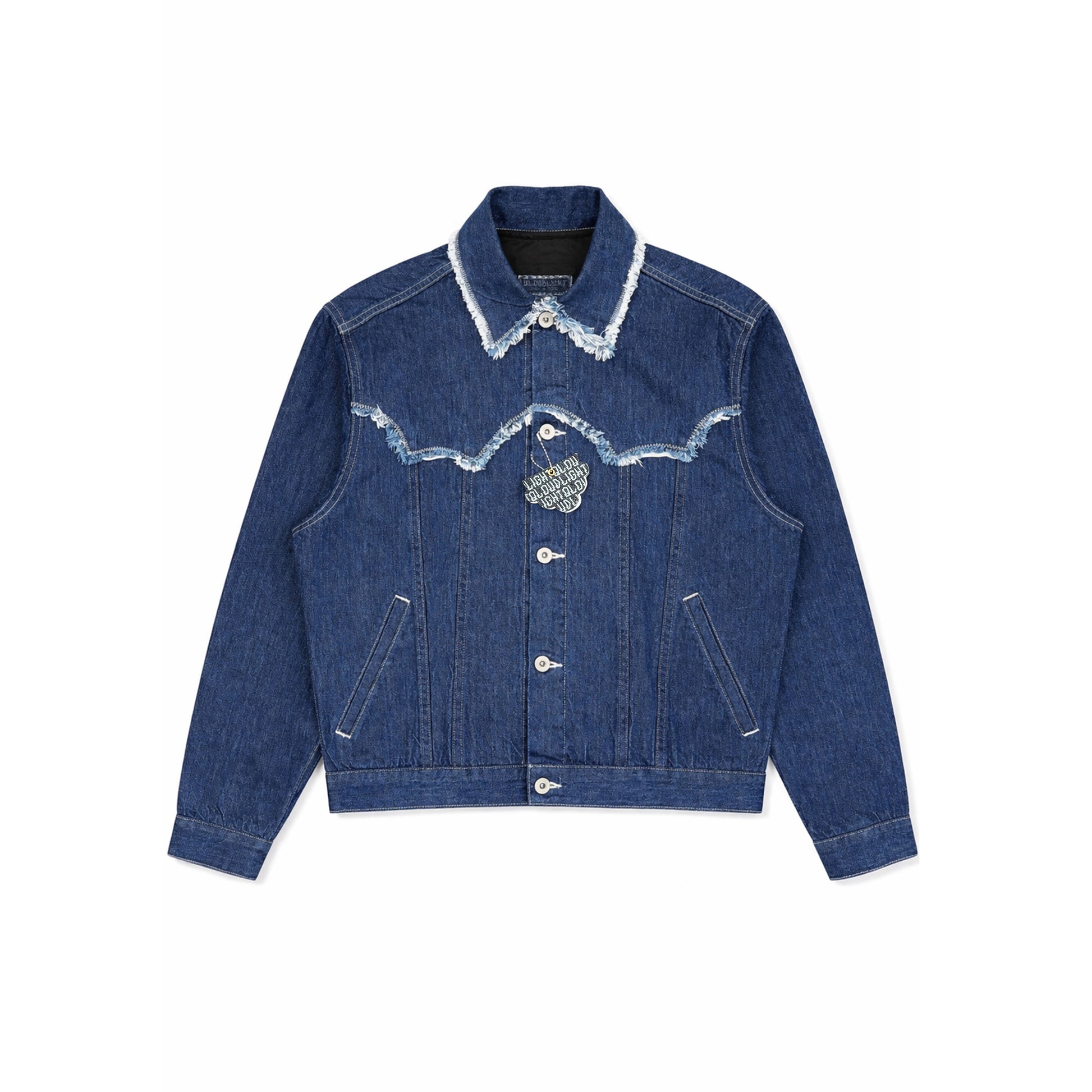 QLOUDLIGHT Balloon Jacket front view — 12oz Japanese selvedge denim, made in France, Pantin