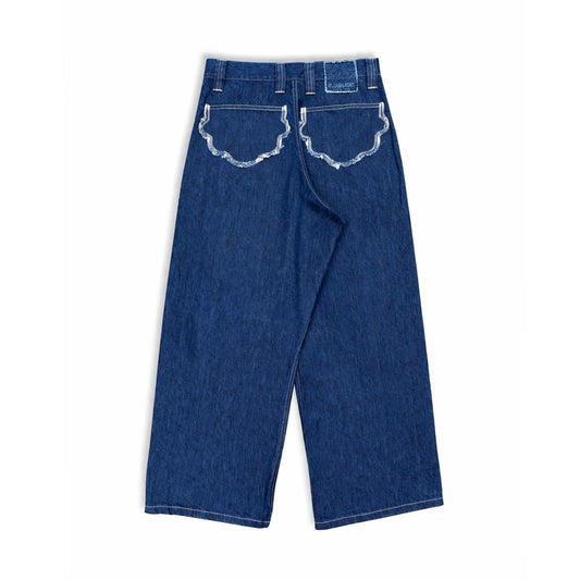 QLOUDLIGHT Balloon Pants back view — 12oz Japanese selvedge denim, made in France, Pantin