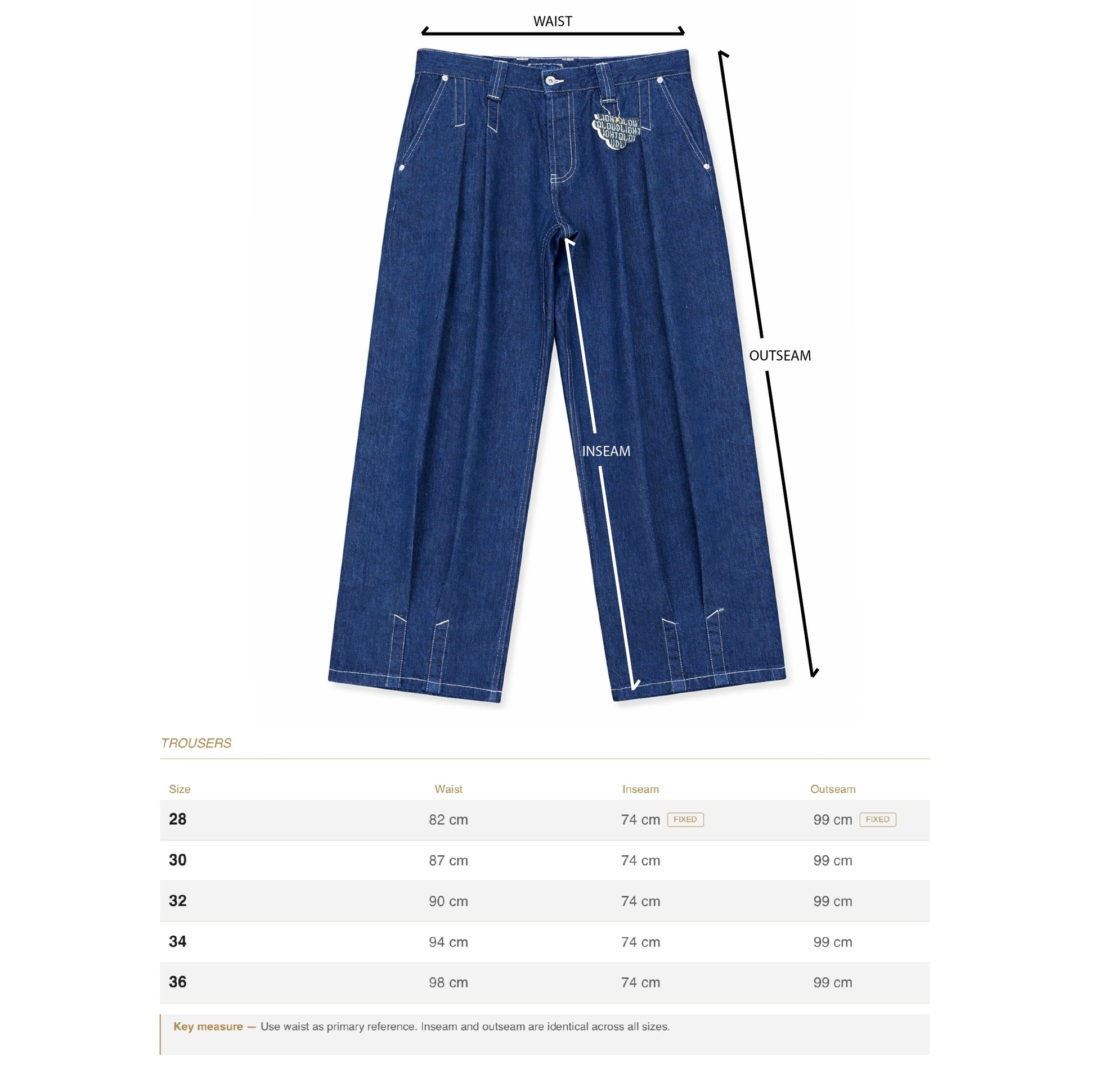 QLOUDLIGHT Balloon Pants size guide — SS26 collection, made in France