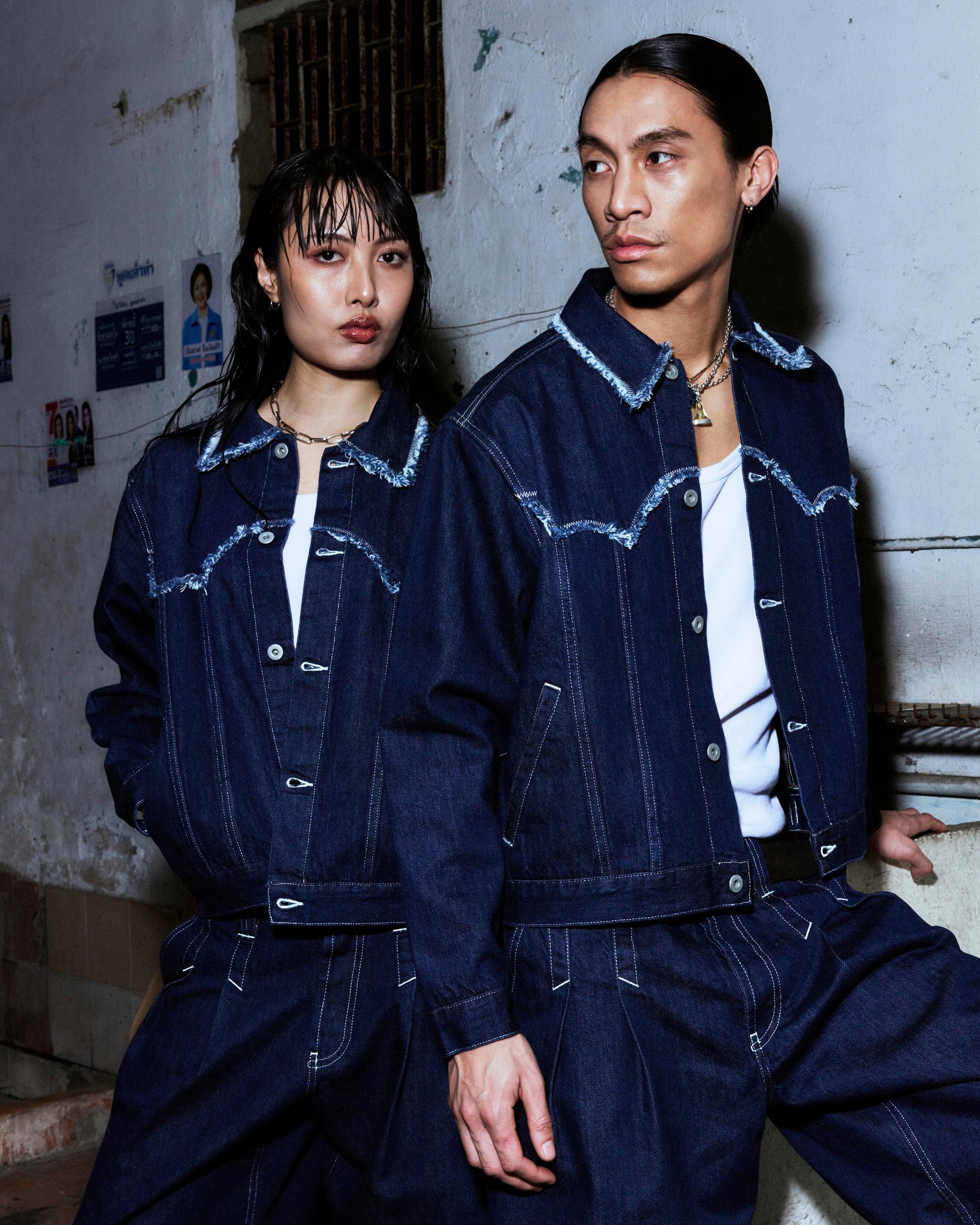 QLOUDLIGHT SS26 jacket editorial — Japanese red selvedge denim, made in France