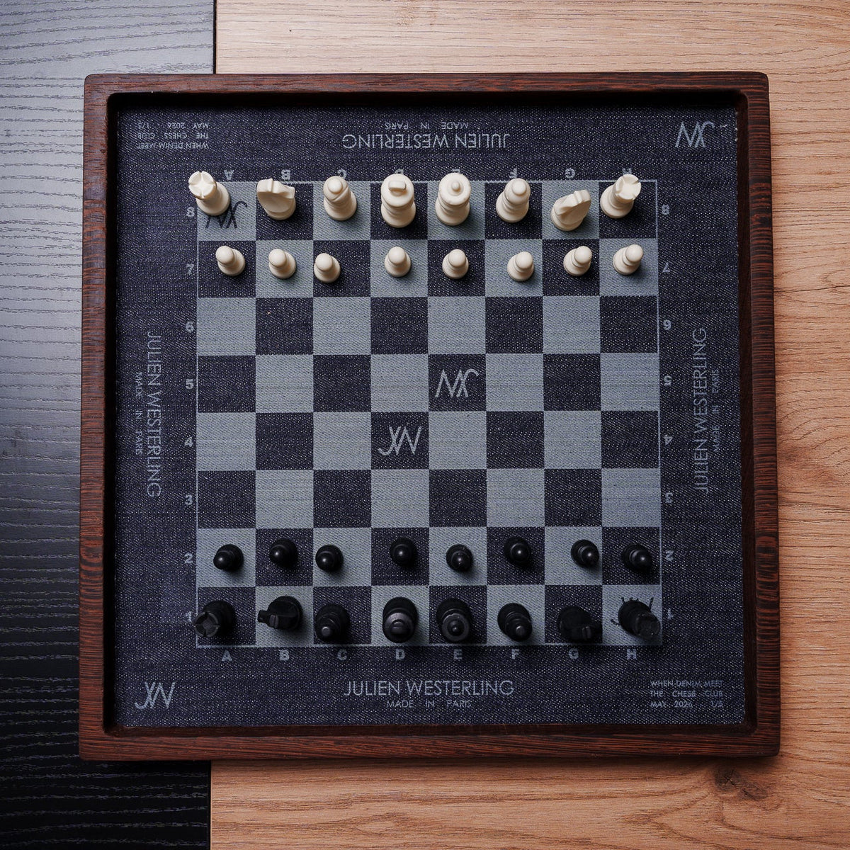 WENGE & DENIM CHESS BOARD