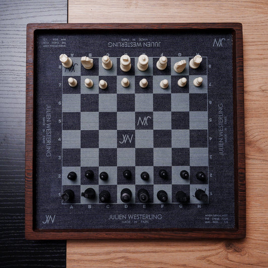 WENGE & DENIM CHESS BOARD