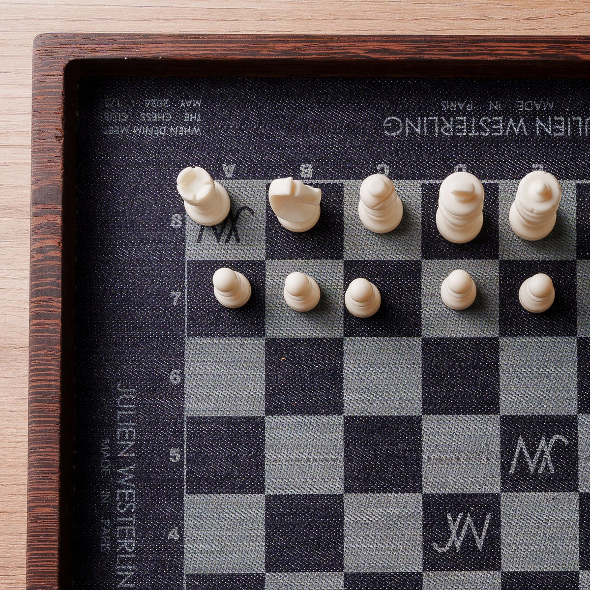 WENGE & DENIM CHESS BOARD